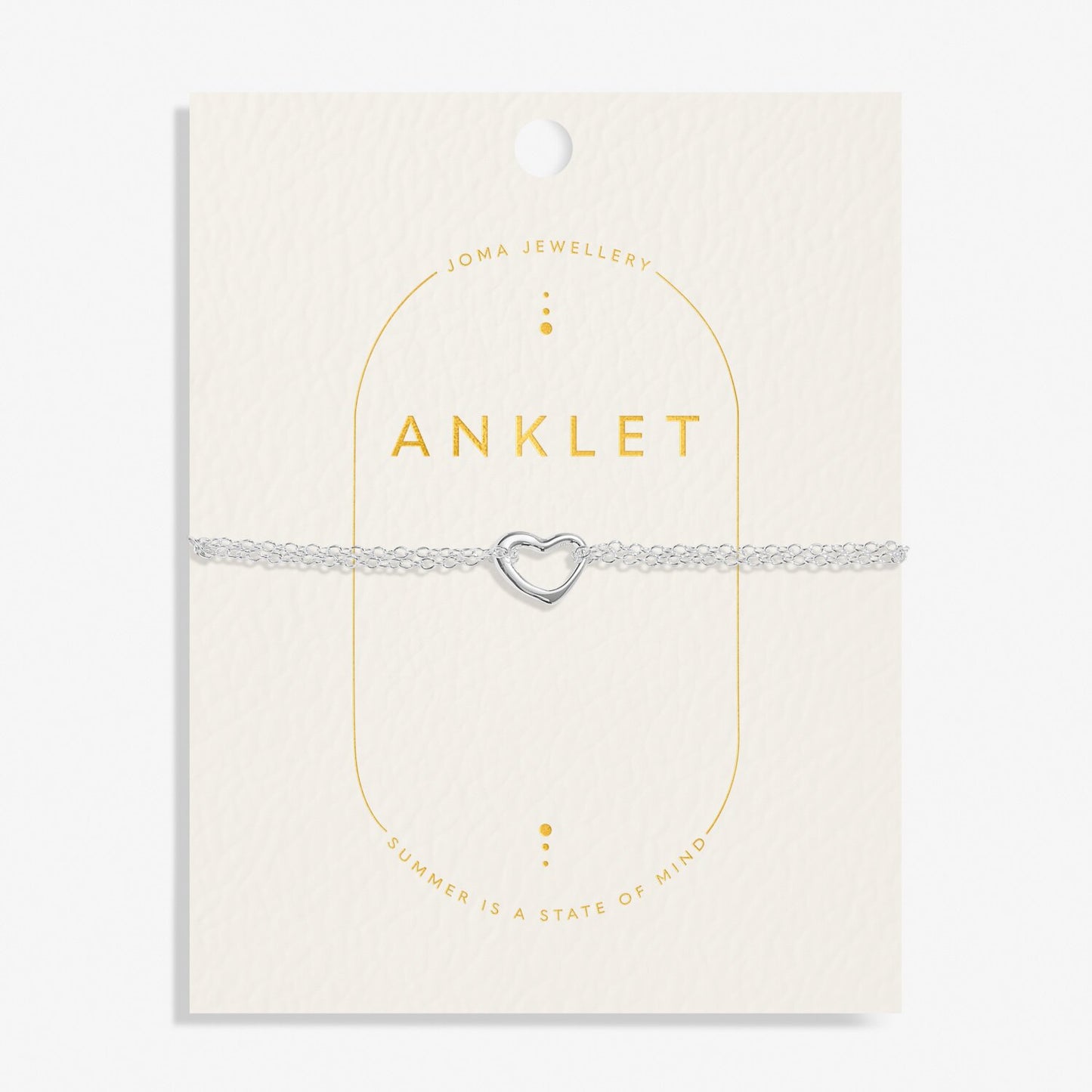 Joma Jewellery Silver Plated Heart Anklet