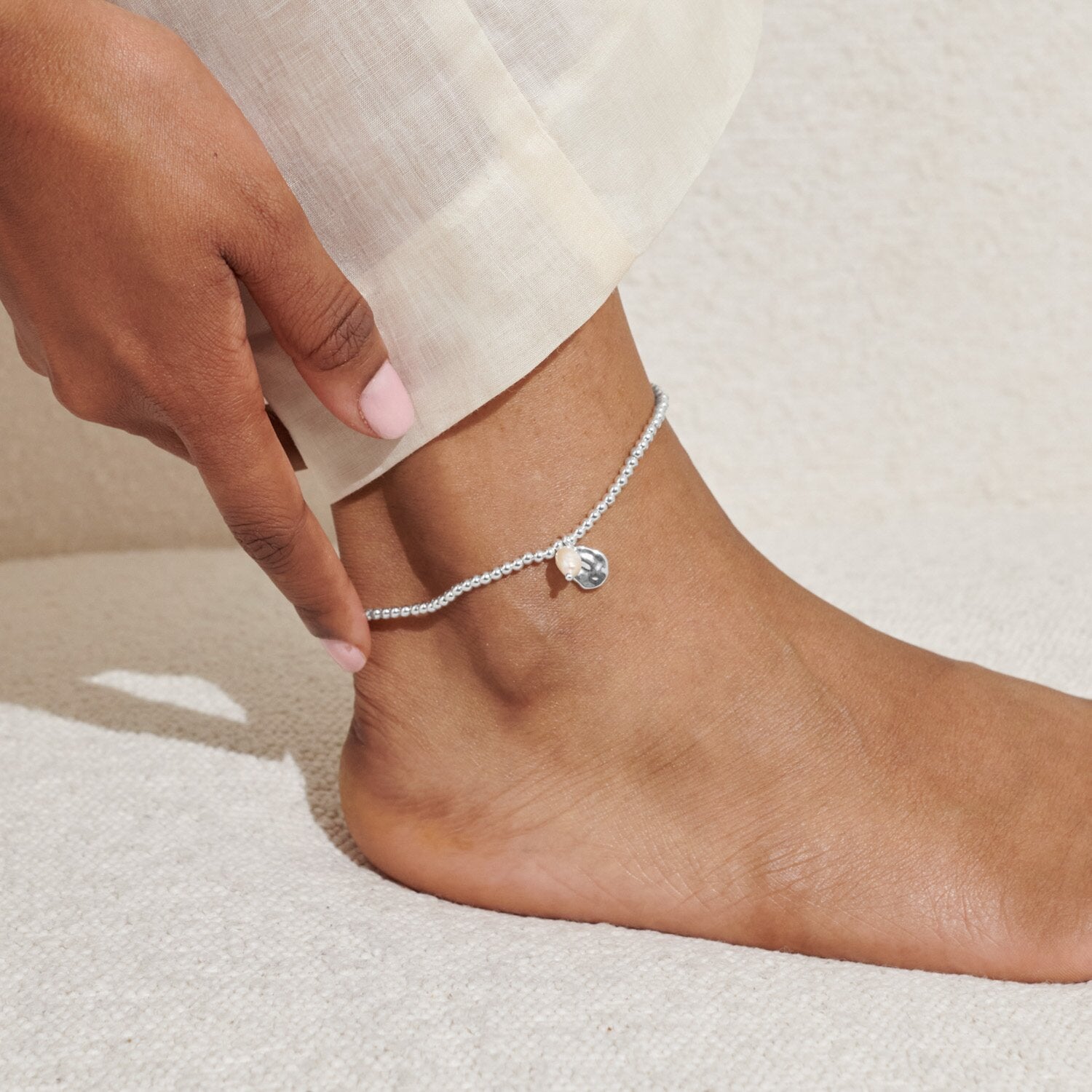 Joma Jewellery Silver Plated Pearl Anklet