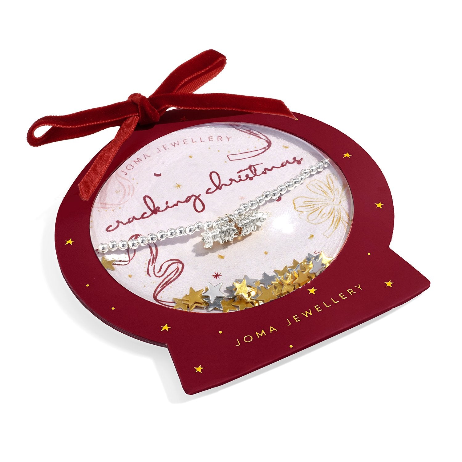Joma Jewellery Snowglobe A Little Cracking Christmas Bracelet In Silver Plating