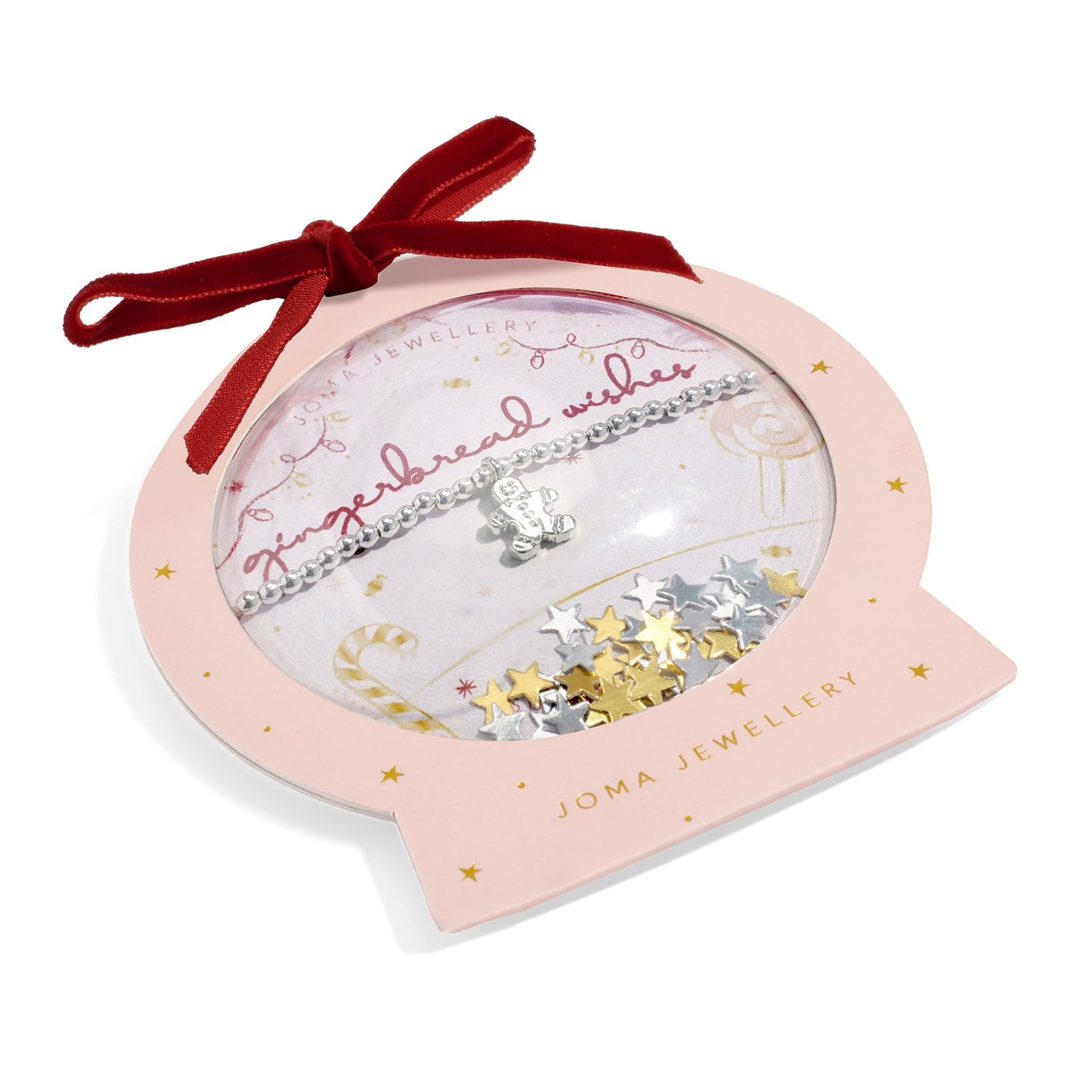Joma Jewellery Snowglobe A Little Gingerbread Wishes Bracelet In Silver Plating