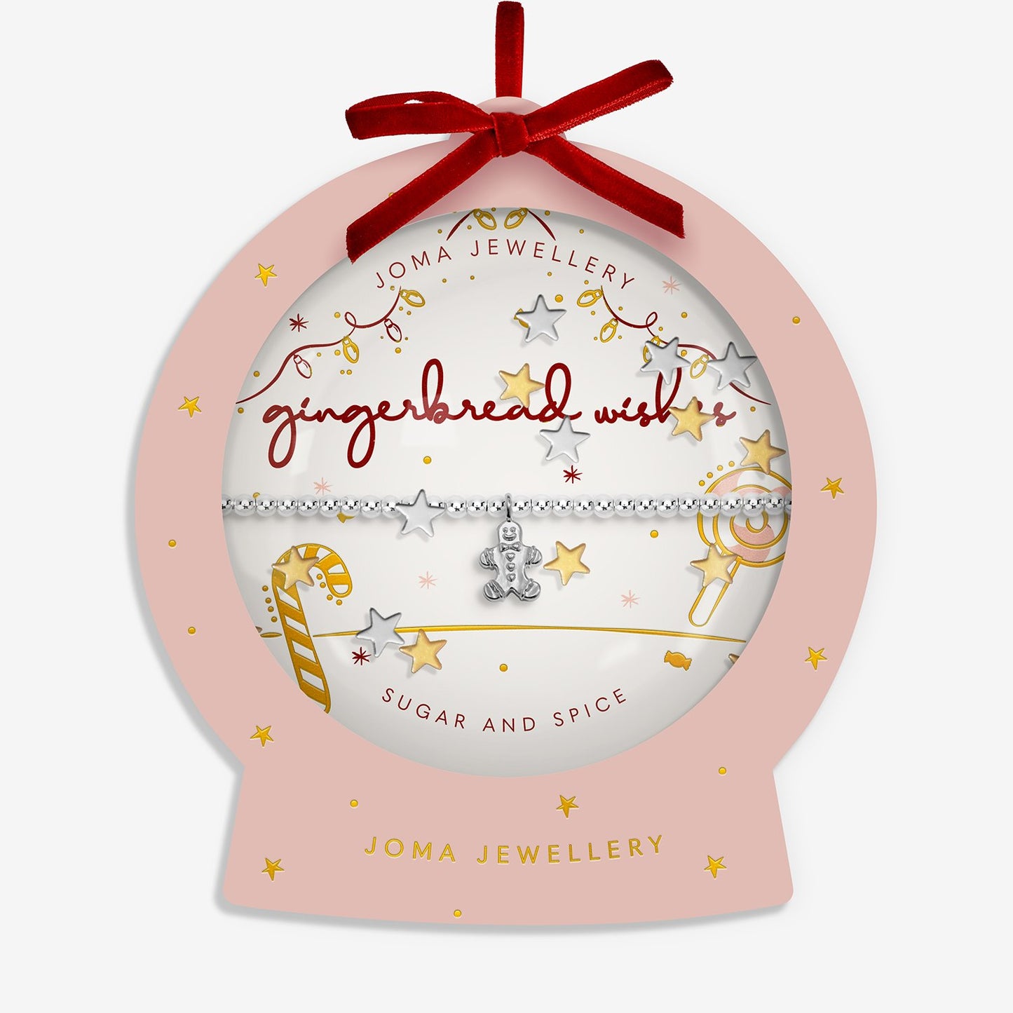 Joma Jewellery Snowglobe A Little Gingerbread Wishes Bracelet In Silver Plating