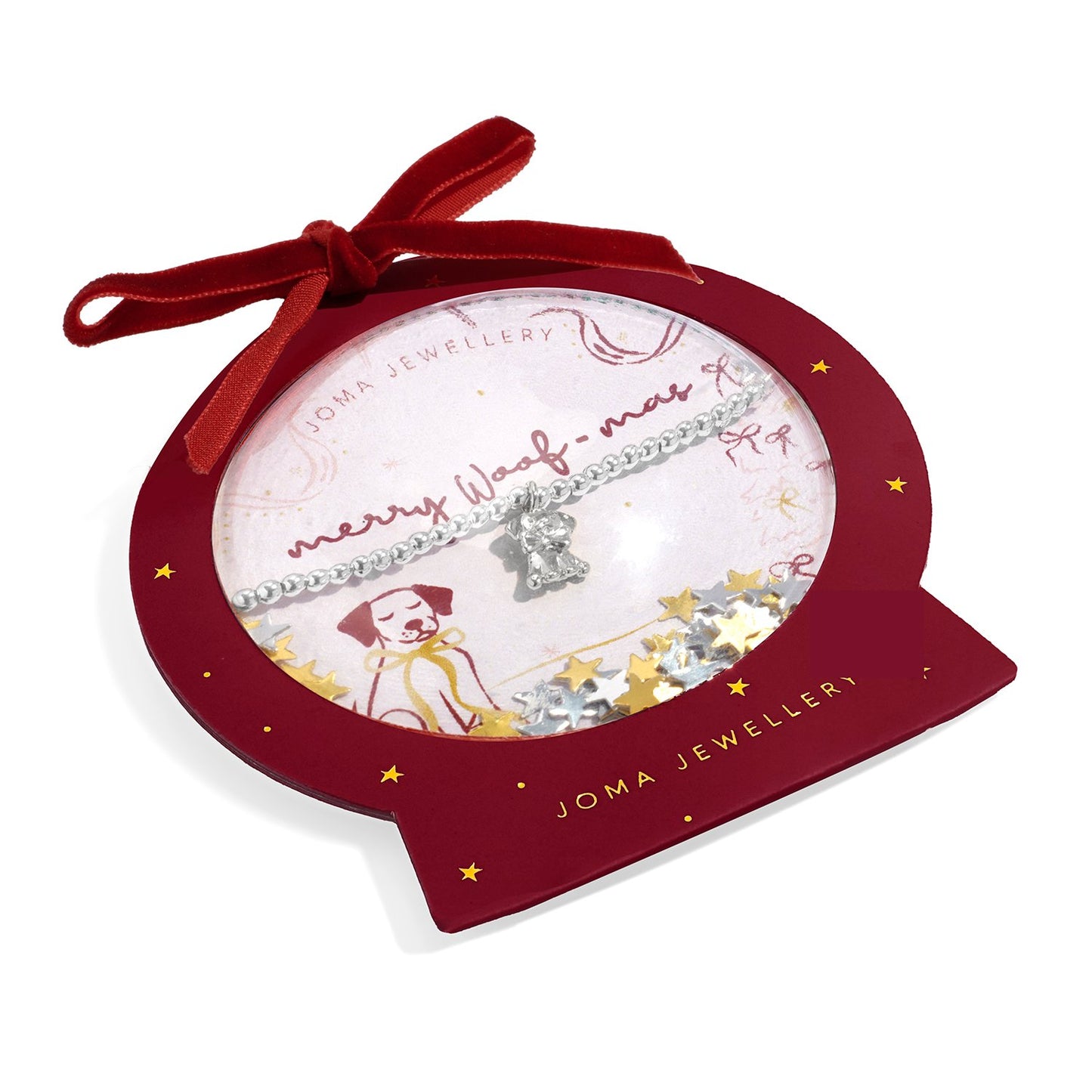 Joma Jewellery Snowglobe A Little Merry Woof-Mas Bracelet In Silver Plating
