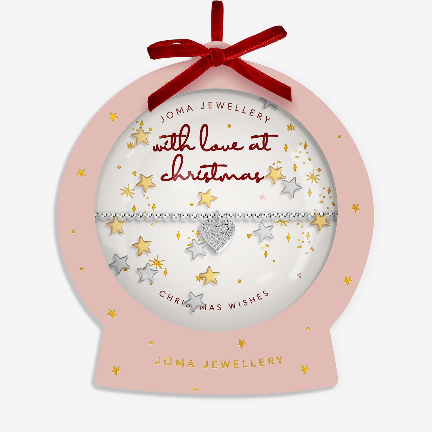 Joma Jewellery Snowglobe A Little With Love At Christmas Bracelet In Silver Plating