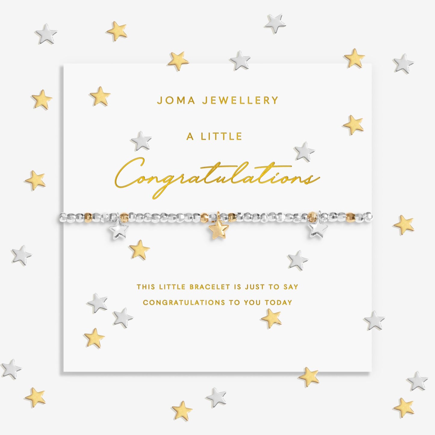 Joma Jewellery Sparkle Confetti A Little Congratulations Silver & Gold Plated Bracelet