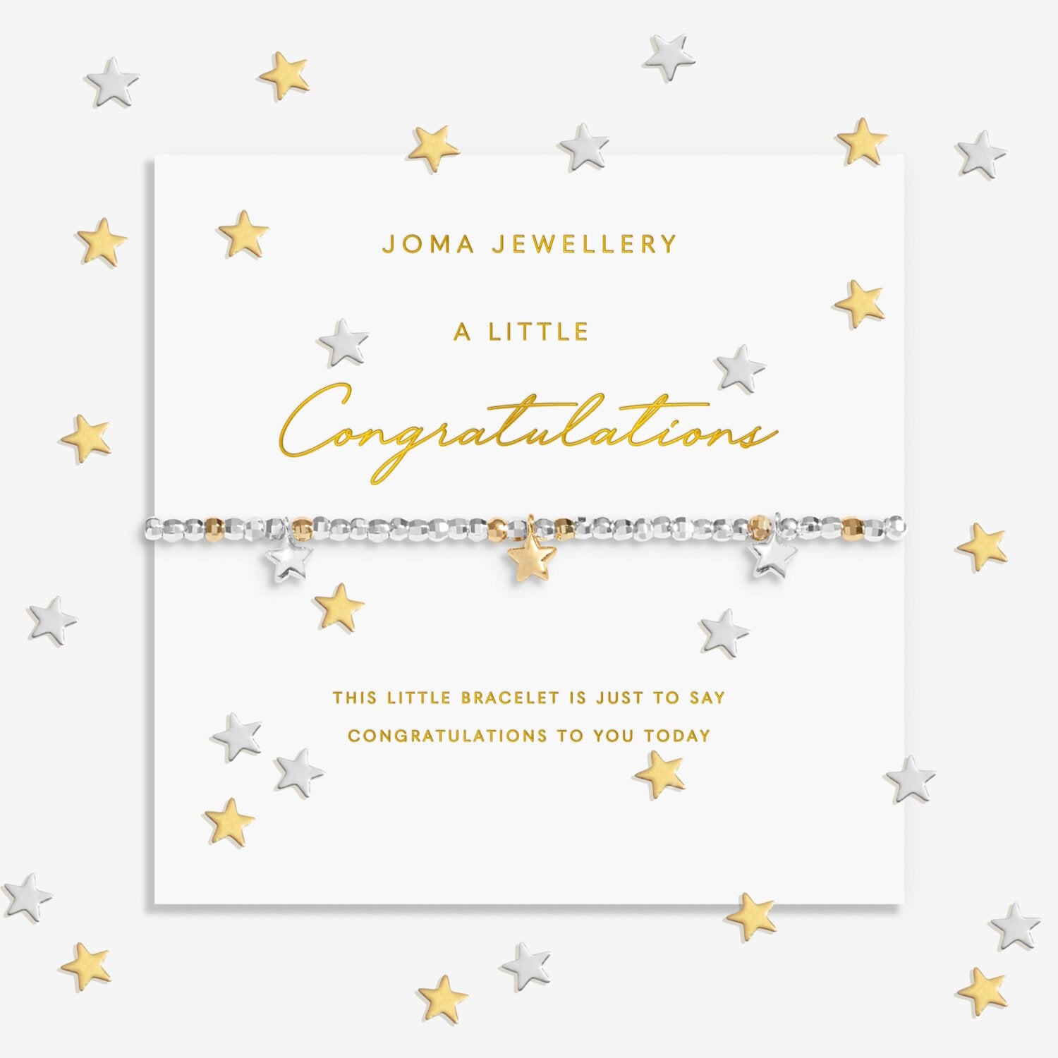Joma Jewellery Sparkle Confetti A Little Congratulations Silver & Gold Plated Bracelet