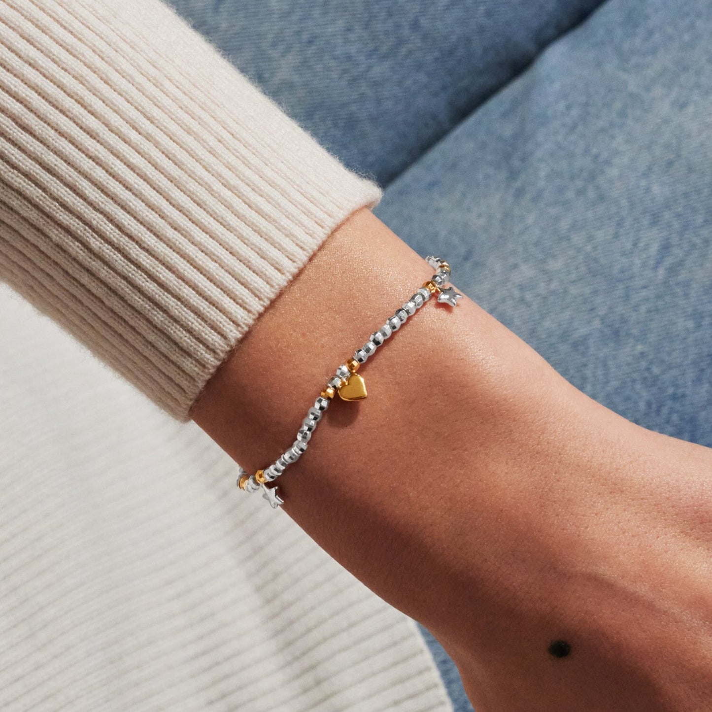 Joma Jewellery Sparkle Confetti A Little Happy Birthday Silver & Gold Plated Bracelet
