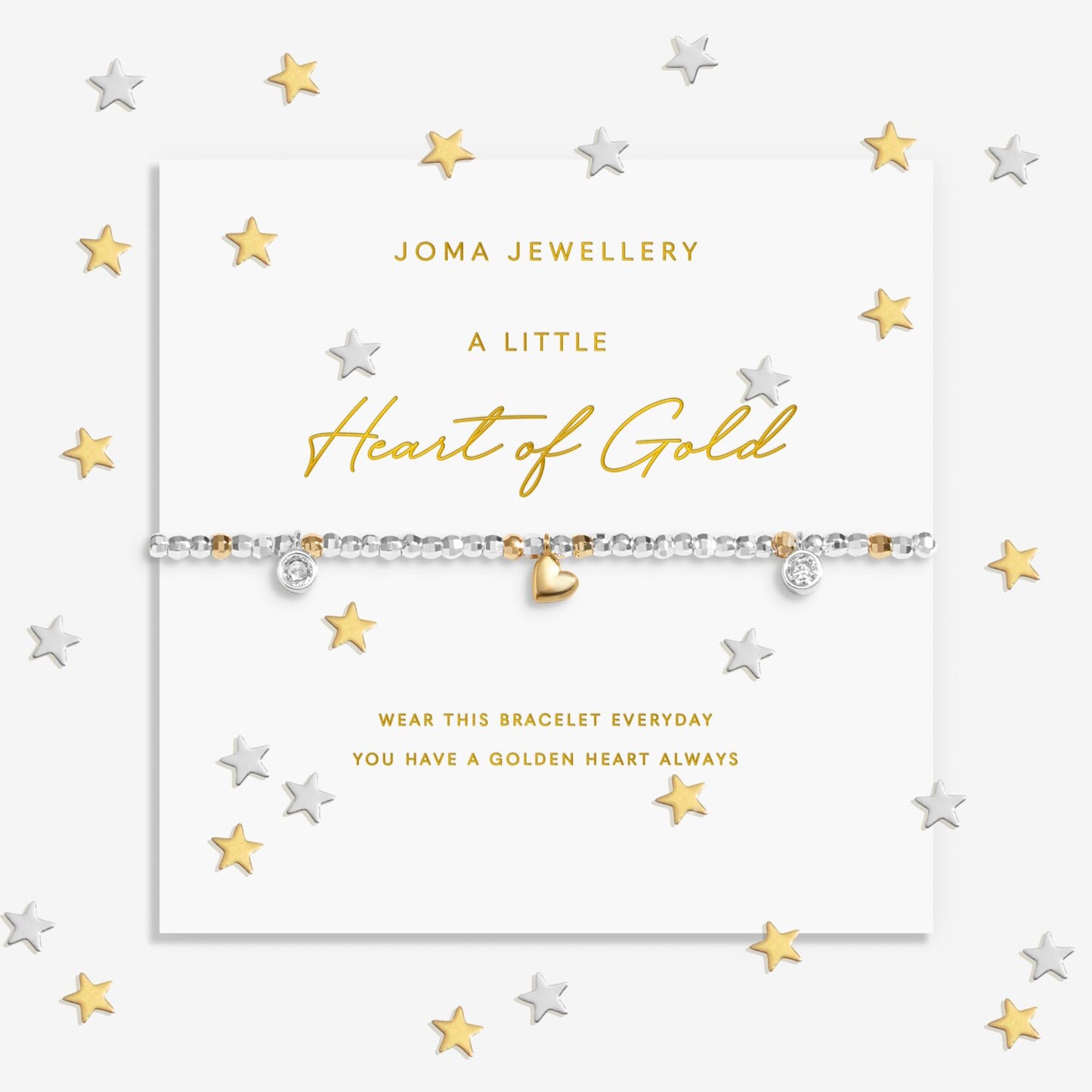 Joma Jewellery Sparkle Confetti A Little Heart Of Gold Silver & Gold Plated Bracelet