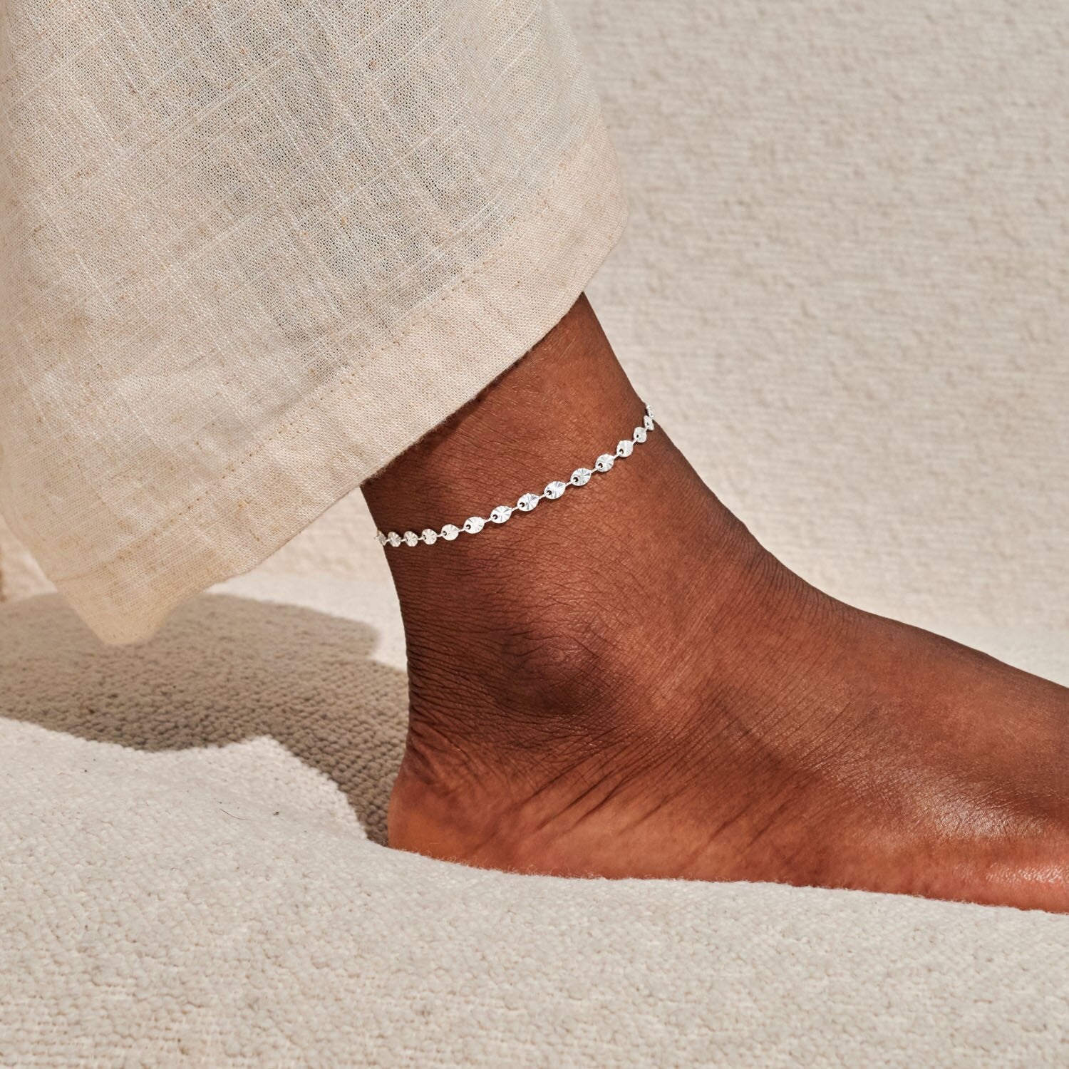 Joma Jewellery Sparkle Silver Plated Chain Anklet