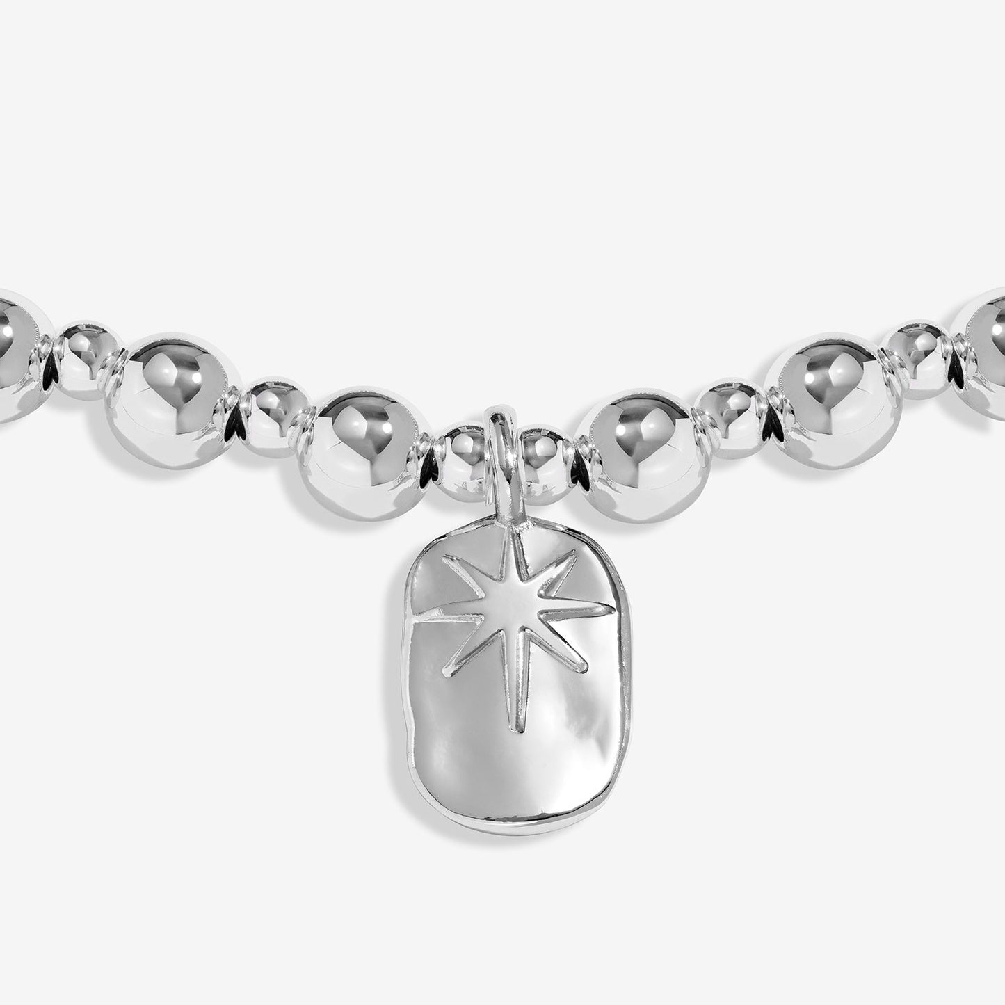 Joma Jewellery Words To Treasure Be Happy Bracelet In Silver Plating