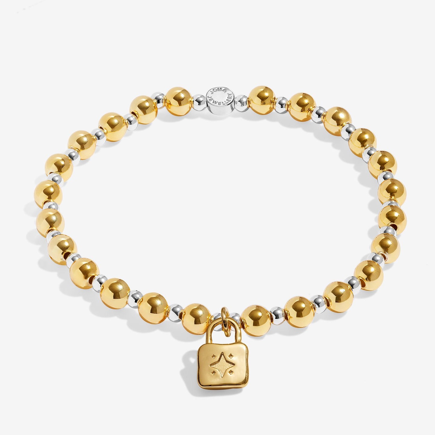 Joma Jewellery Words To Treasure Strength Bracelet In Silver and Gold Plating