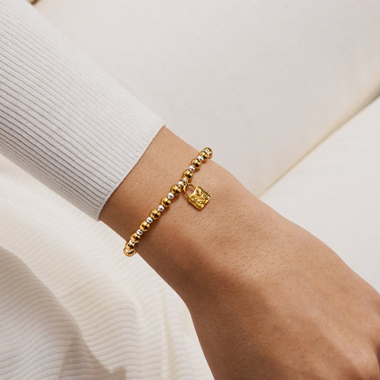 Joma Jewellery Words To Treasure Strength Bracelet In Silver and Gold Plating