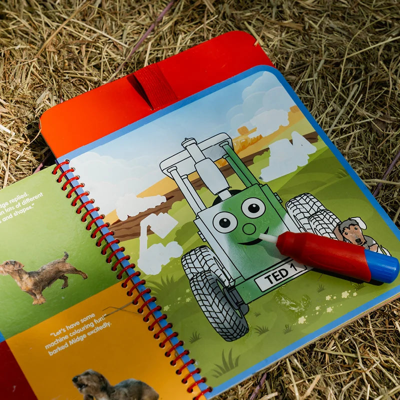 Tractor Ted Farm Machines Magic Painting Book with water paintbrush revealing colourful tractor illustrations