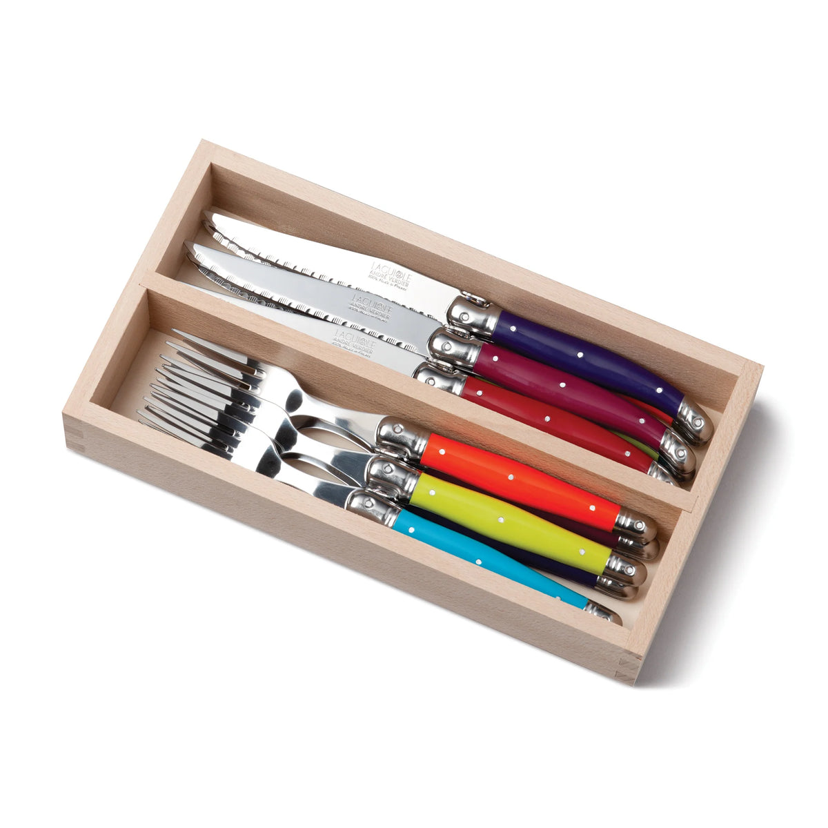 Laguiole Andre Verdier Steak Knife and Forks Set 12-Piece