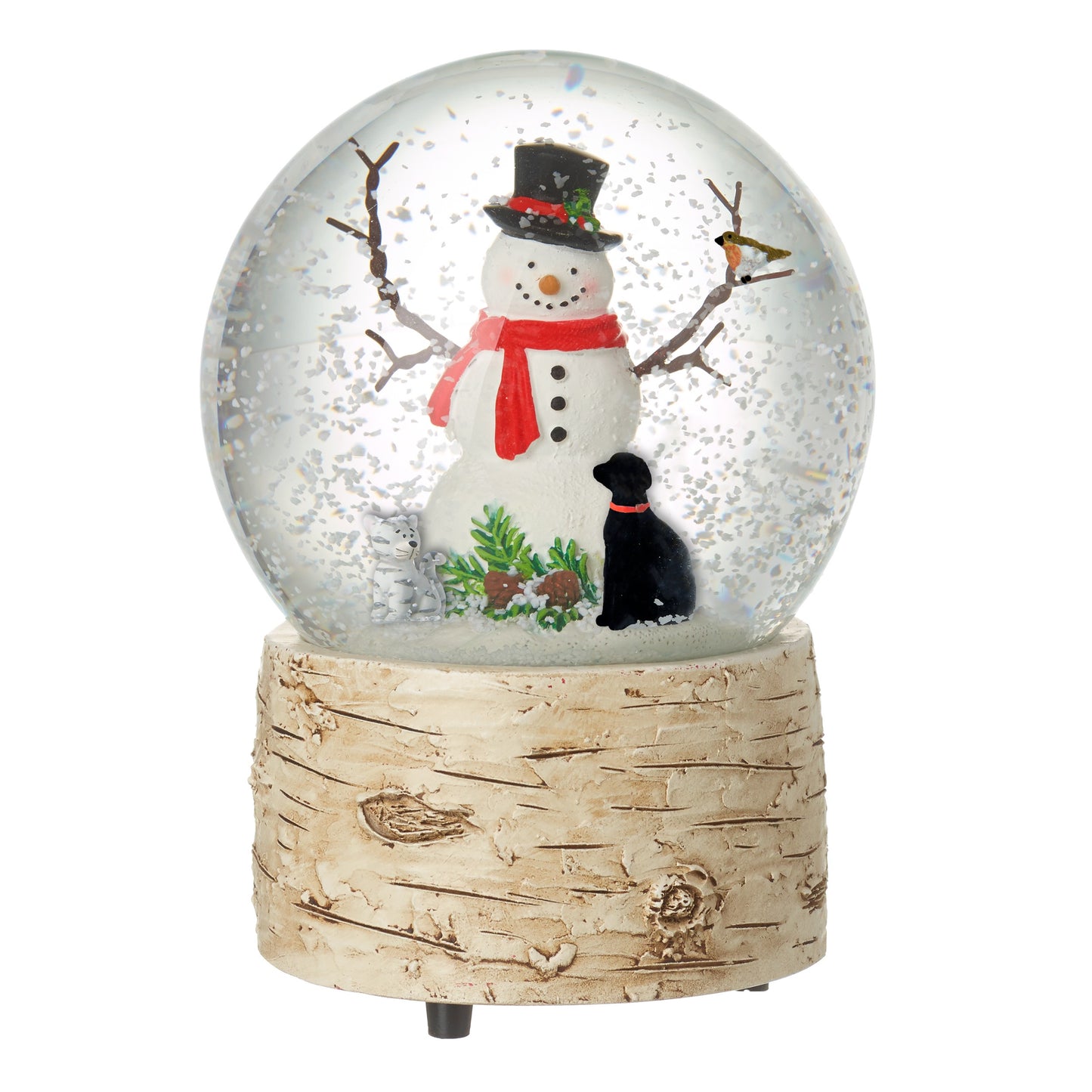 Heaven Sends - Snowman With Dog & Cat Snowglobe