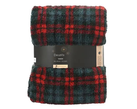 Kaemingk Check Red Christmas Throw Blanket