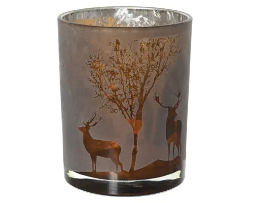 Kaemingk Glass Reindeer Candle Holder