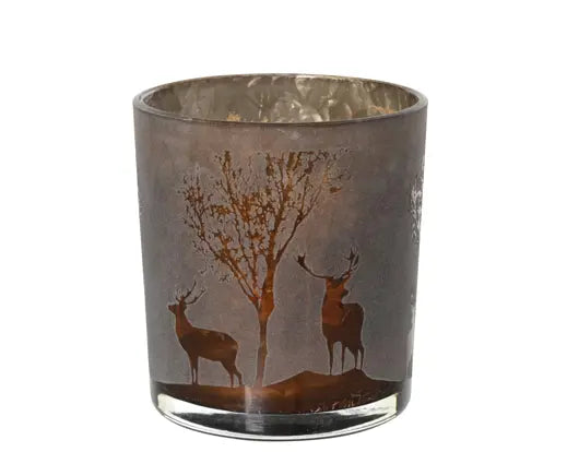 Kaemingk Glass Reindeer Candle Holder