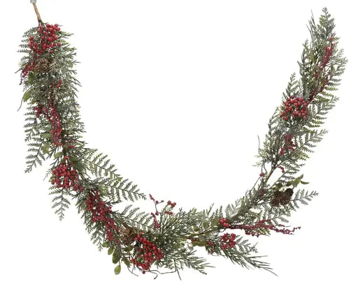 Kaemingk Glitter Berries Indoor Garland Christmas Decoration