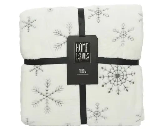 Kaemingk White Snowflake Christmas Throw