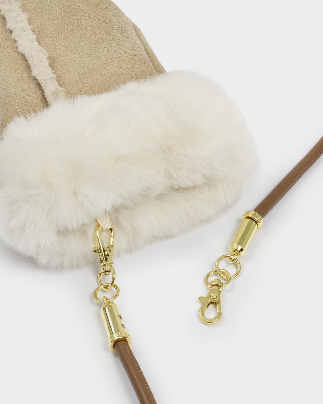 Katie Loxton Faux Suede Mittens With Cord