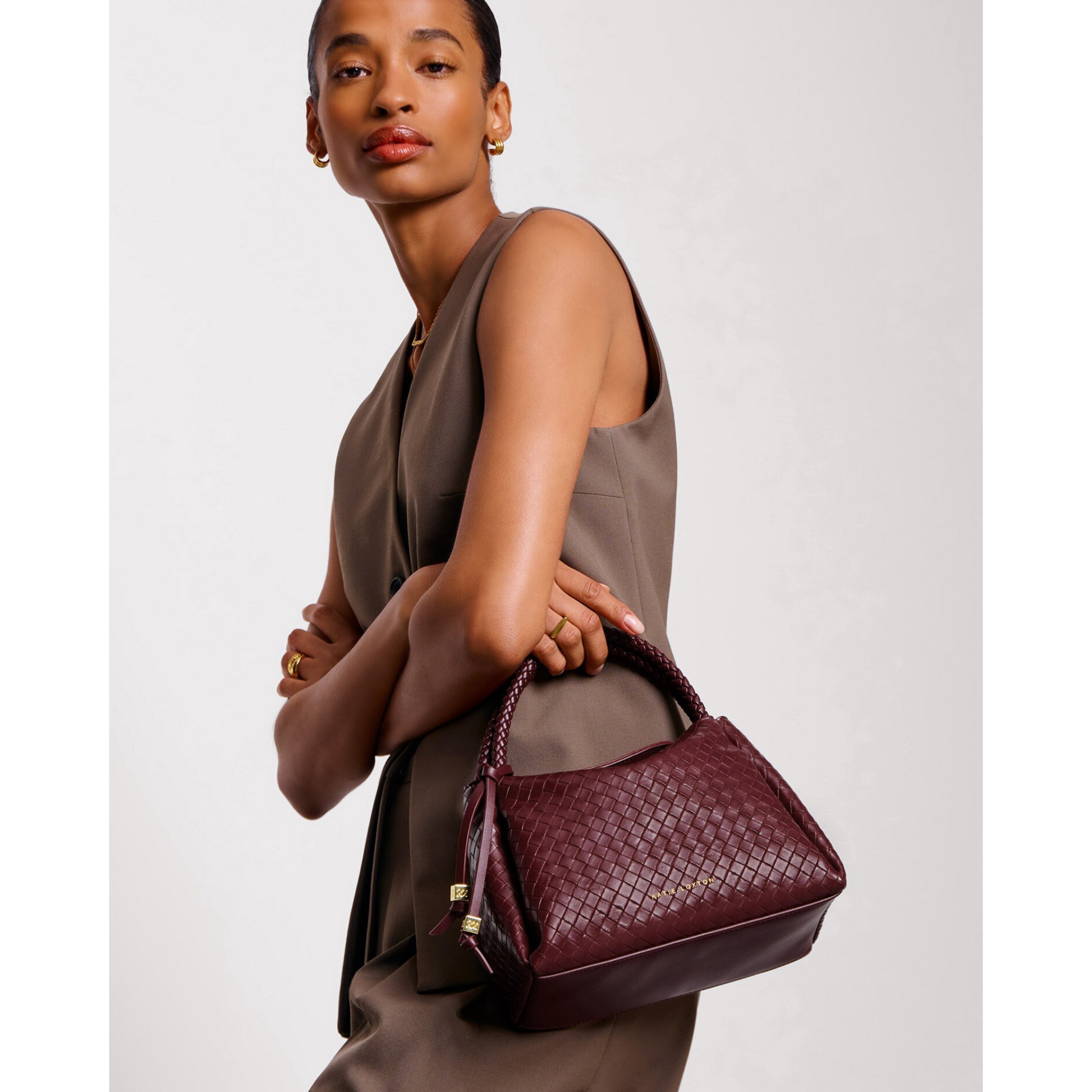 Katie Loxton Nova Woven Texture Top Handle Bag