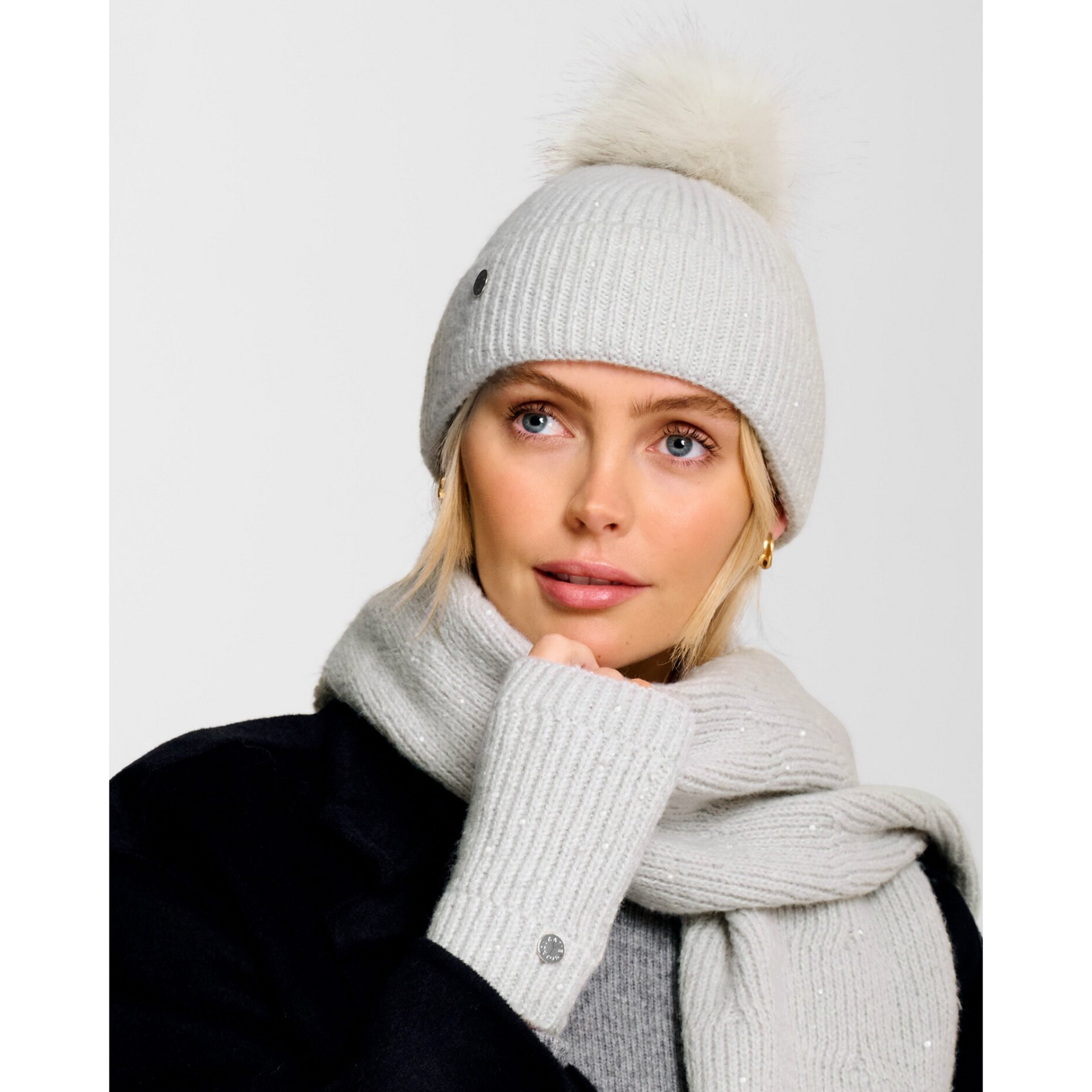 Katie Loxton Sequin Pom Pom Hat