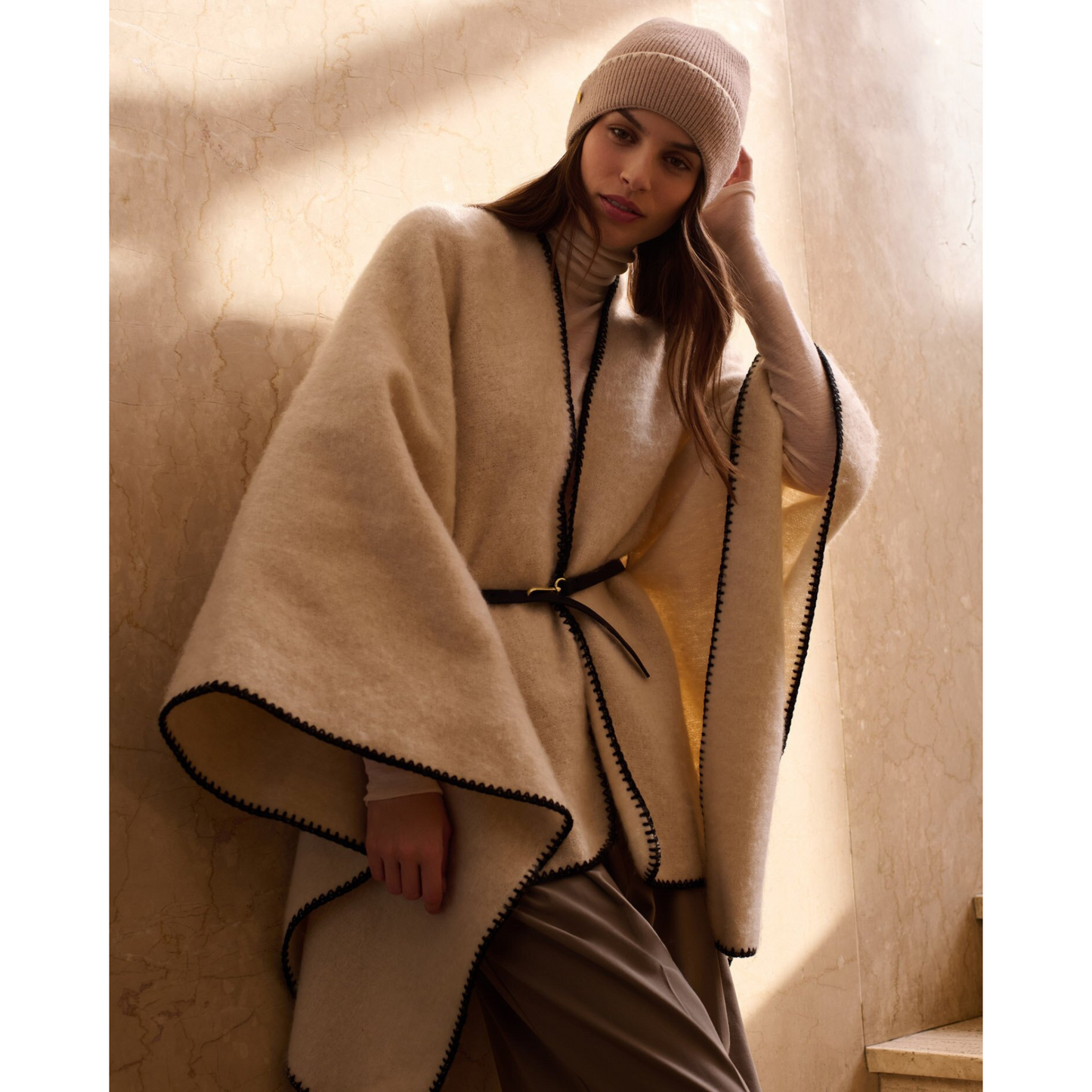 Katie Loxton Whipstitch Cape With Belt