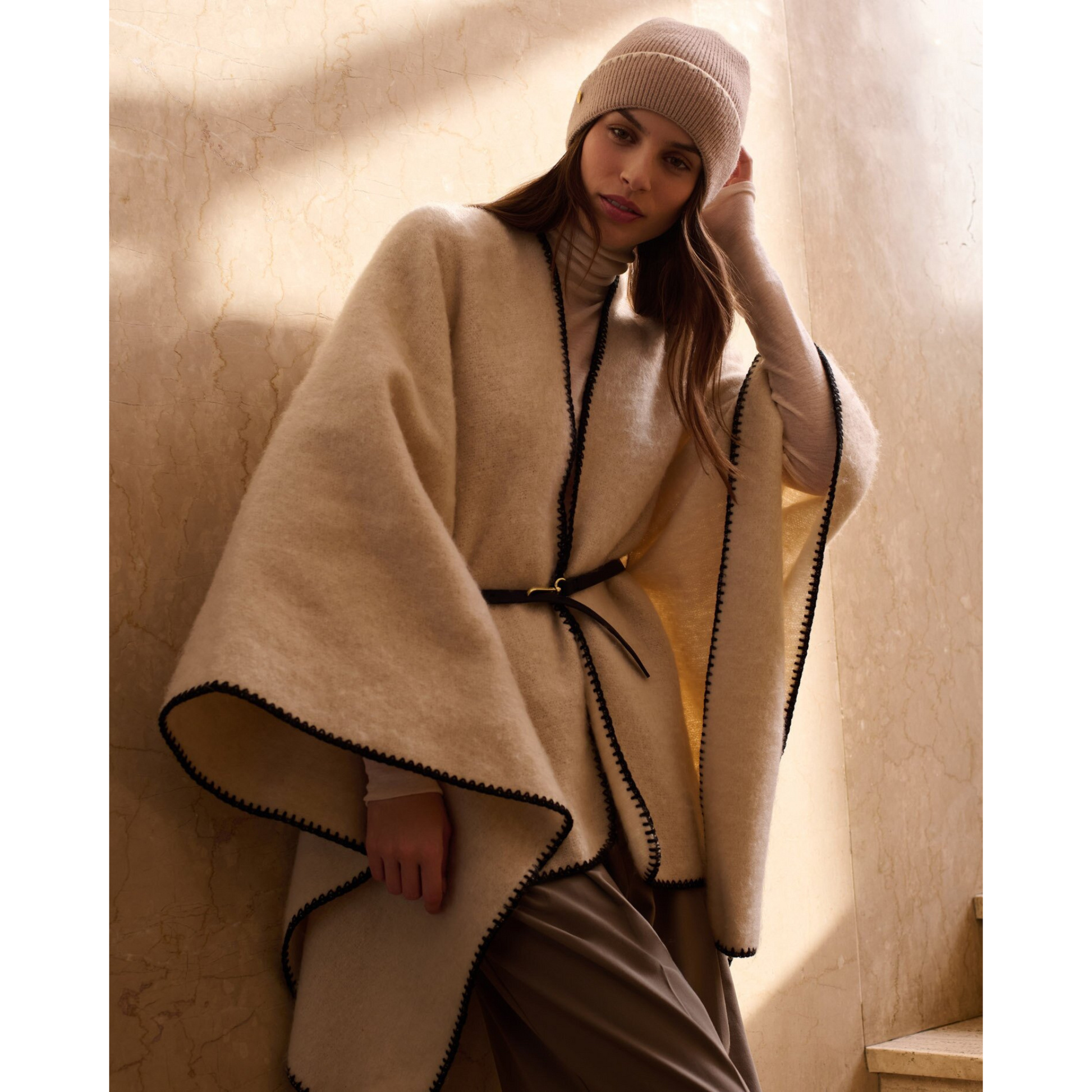 Katie Loxton Whipstitch Cape With Belt