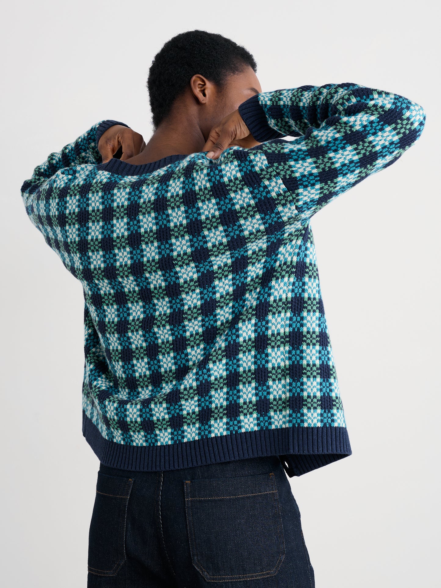 Seasalt Kensa Organic Cotton Checked Cardigan