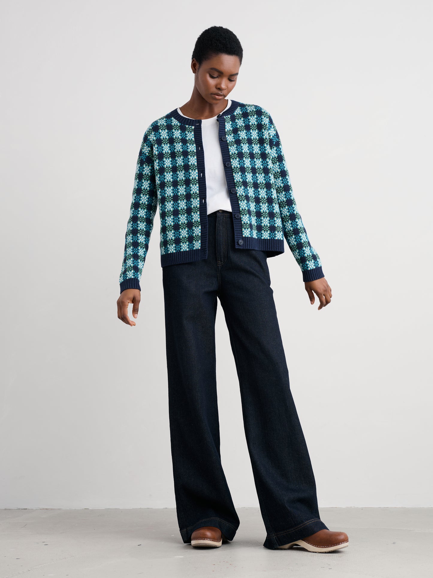 Seasalt Kensa Organic Cotton Checked Cardigan