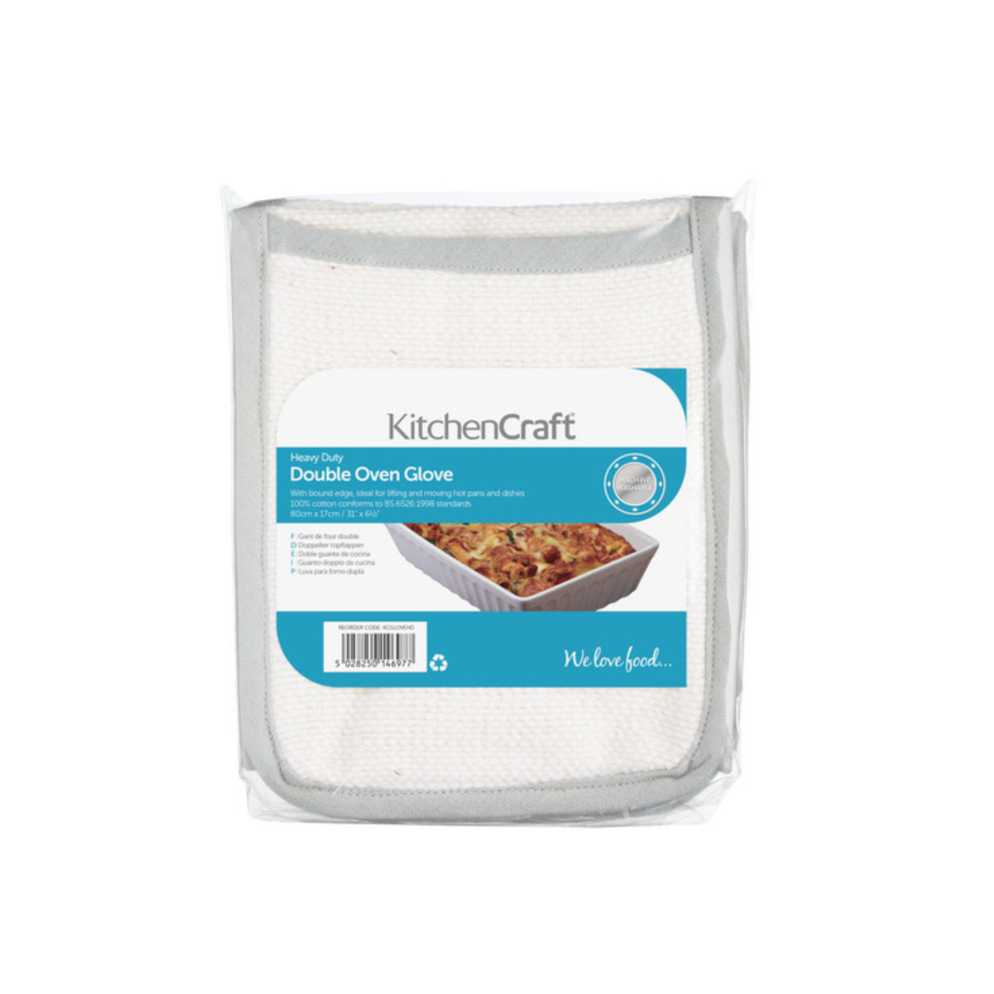 KitchenCraft Heavy Duty Oven Glove with Bound Edges