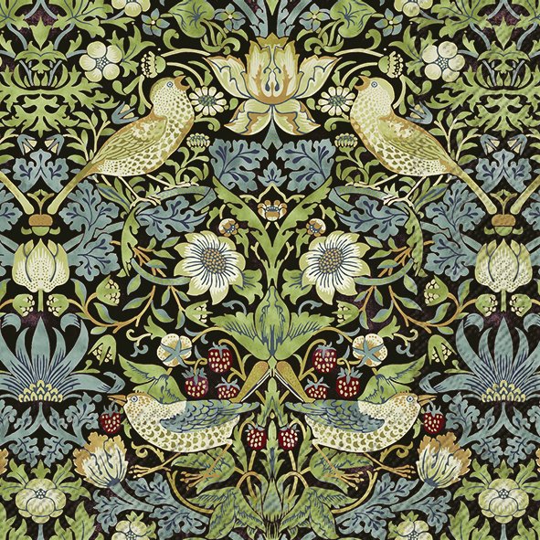 IHR Strawberry Thief Black Lunch Napkins