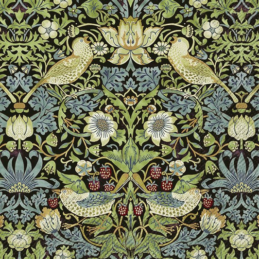 IHR Strawberry Thief Black Lunch Napkins