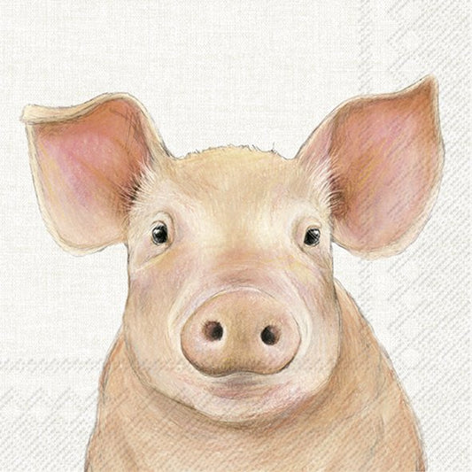 IHR Farm Pig Cream Lunch Napkins