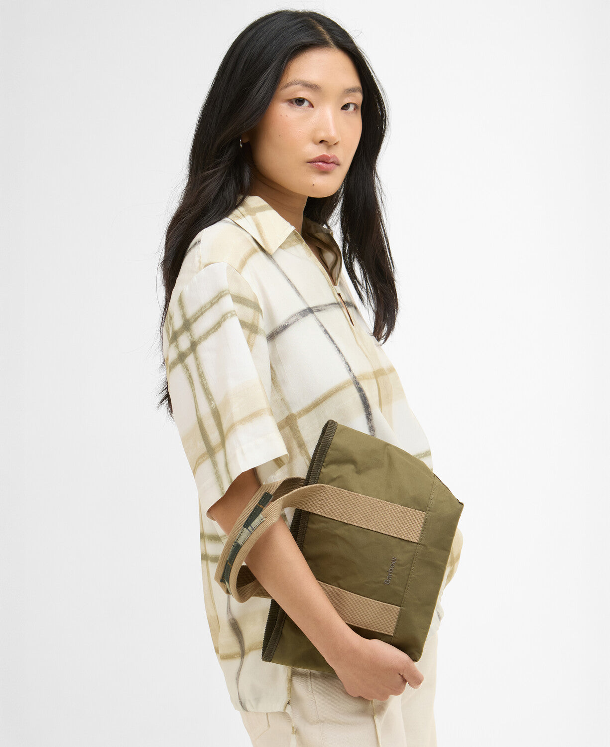 Barbour Mini Mya Tote Bag in Dusky Green