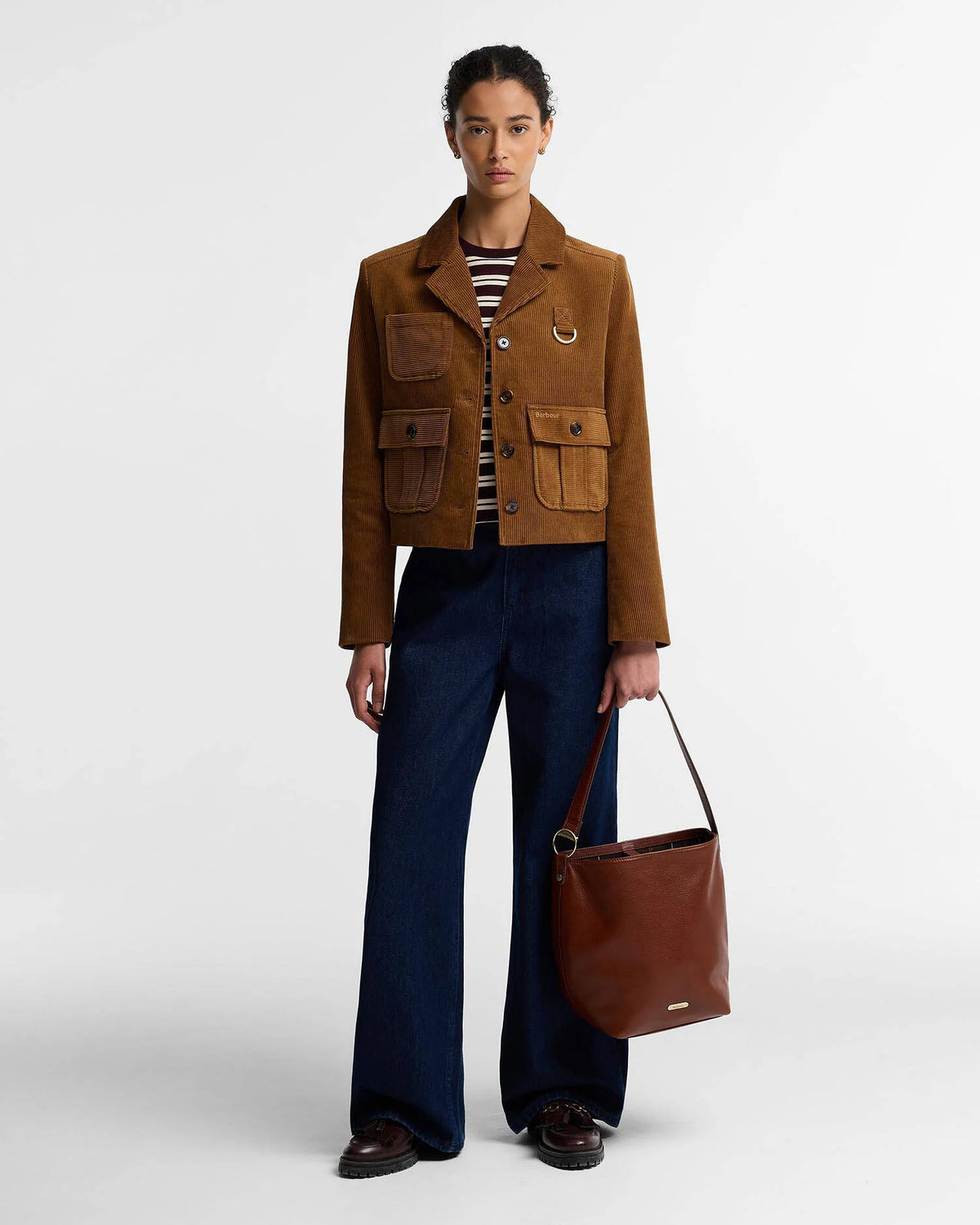 Barbour Cedar Large Leather Bucket Bag