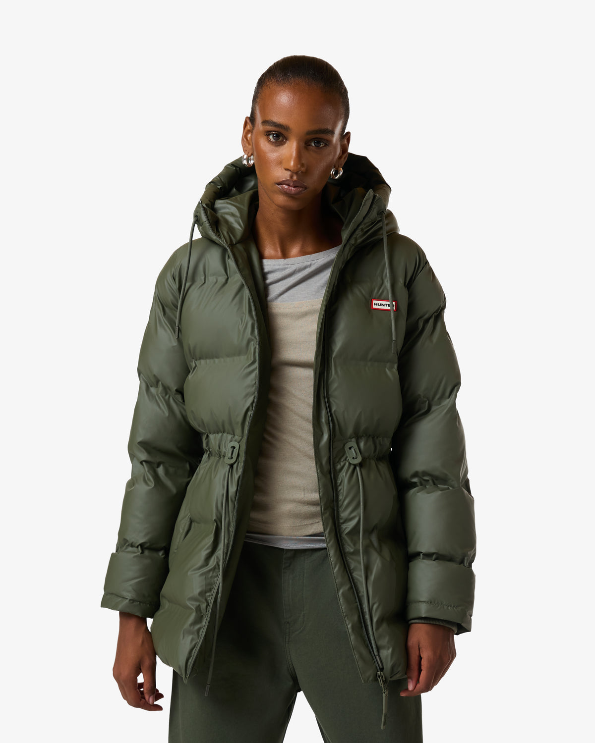 Hunter Women's Kambaba Green Lemhi Sonic Welded PU Puffer Jacket.