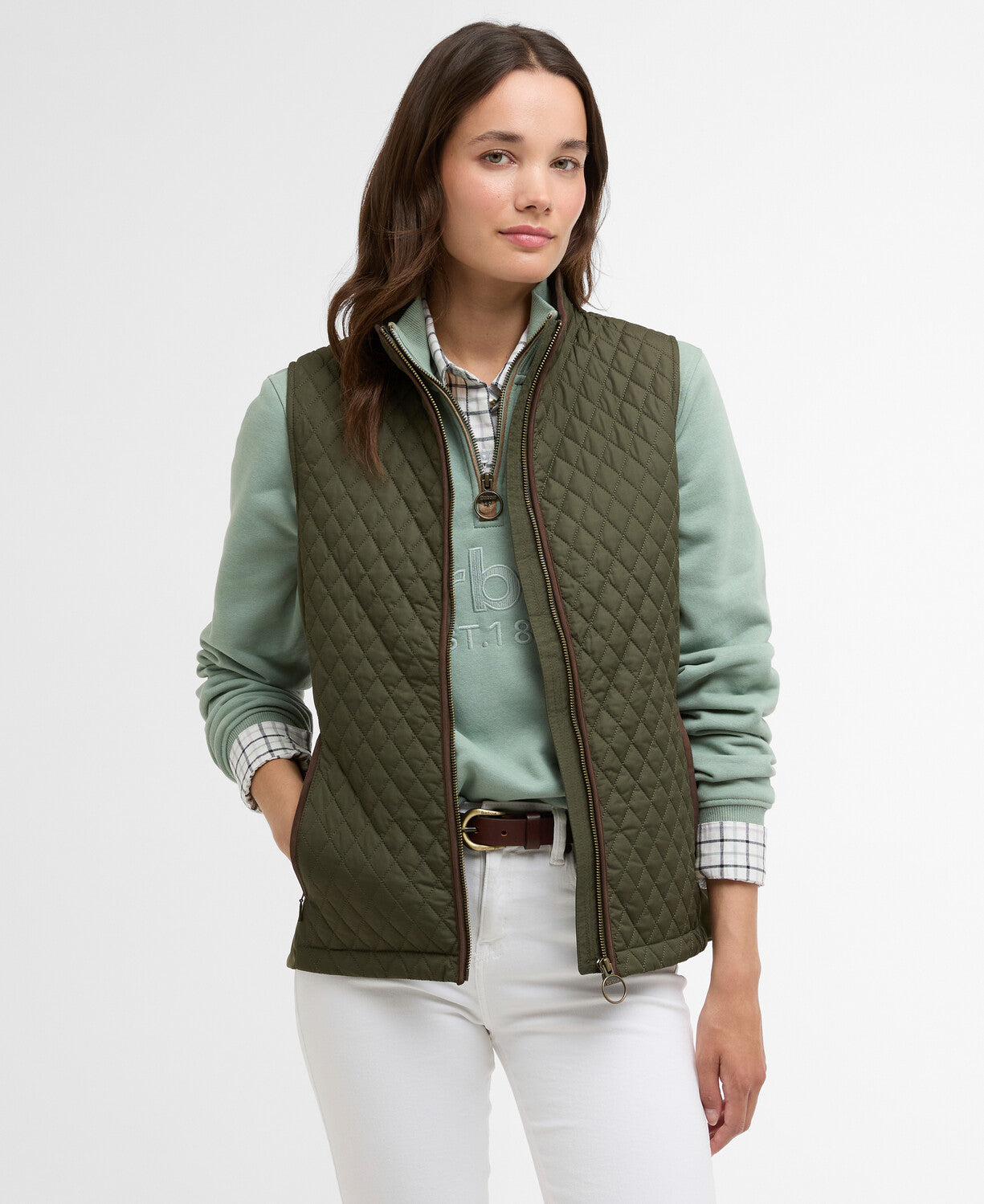Barbour Basswood Quilted Gilet in Olive