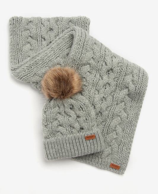 Barbour Penshaw Beanie & Scarf Set