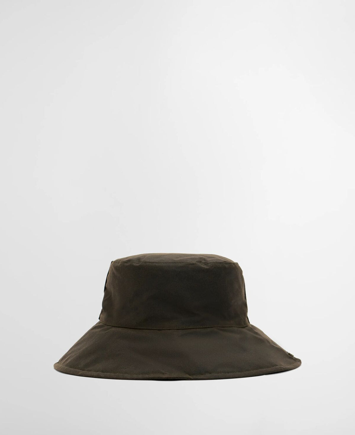 Barbour Women's Brambling Waxed Hat in olive with tartan hatband detail.