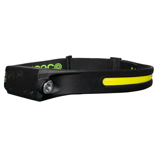 Luceco Flexable Headtorch with Motion Sensor 350lm+150lm USB Rechargeable