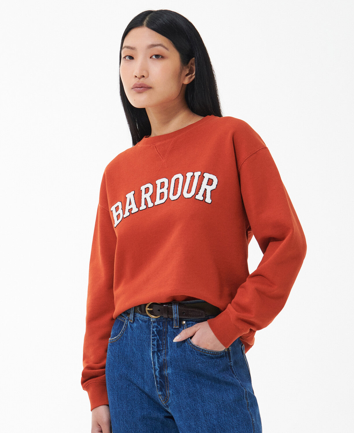 Barbour Northumberland Patch Sweater - Spiced Pumpkin