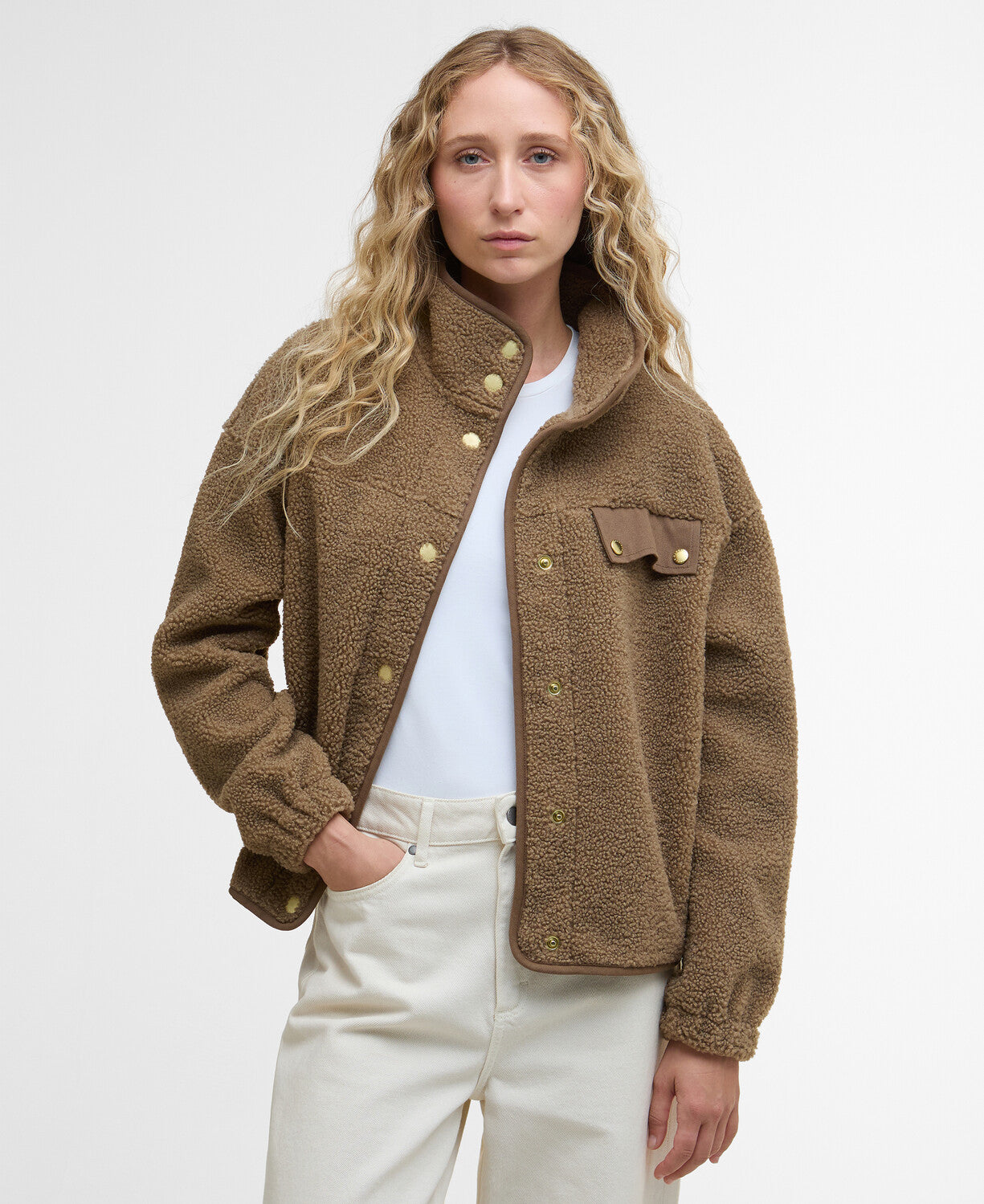 Barbour Mabel Fleece Jacket in Military Brown