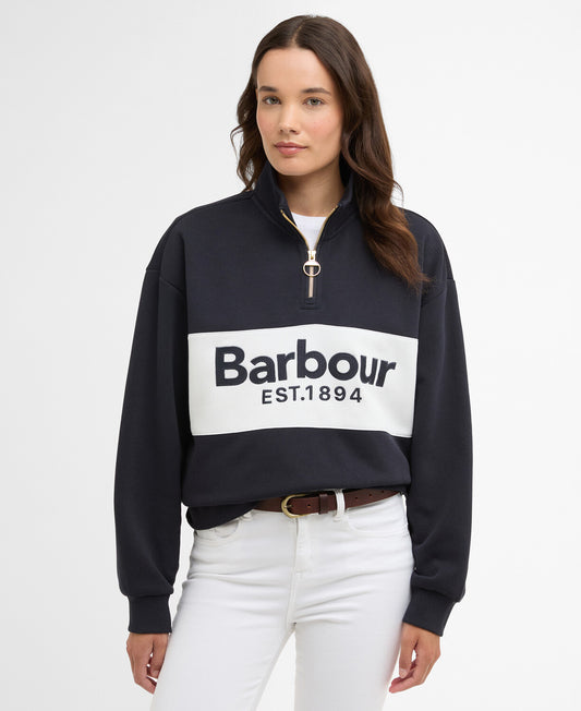 Barbour Zaria Quarter-Zip Jumper in Dark Navy