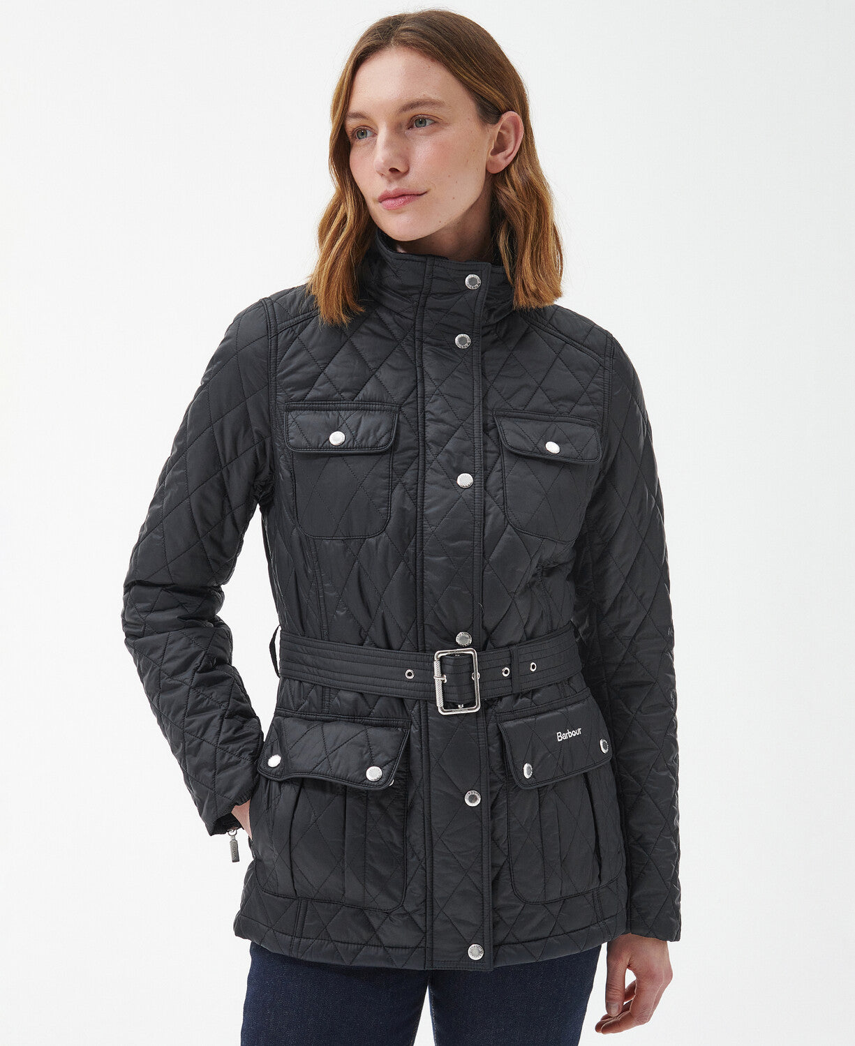 Barbour Country Utility Quilted Jacket - Classic Black/Rose Garden Floral