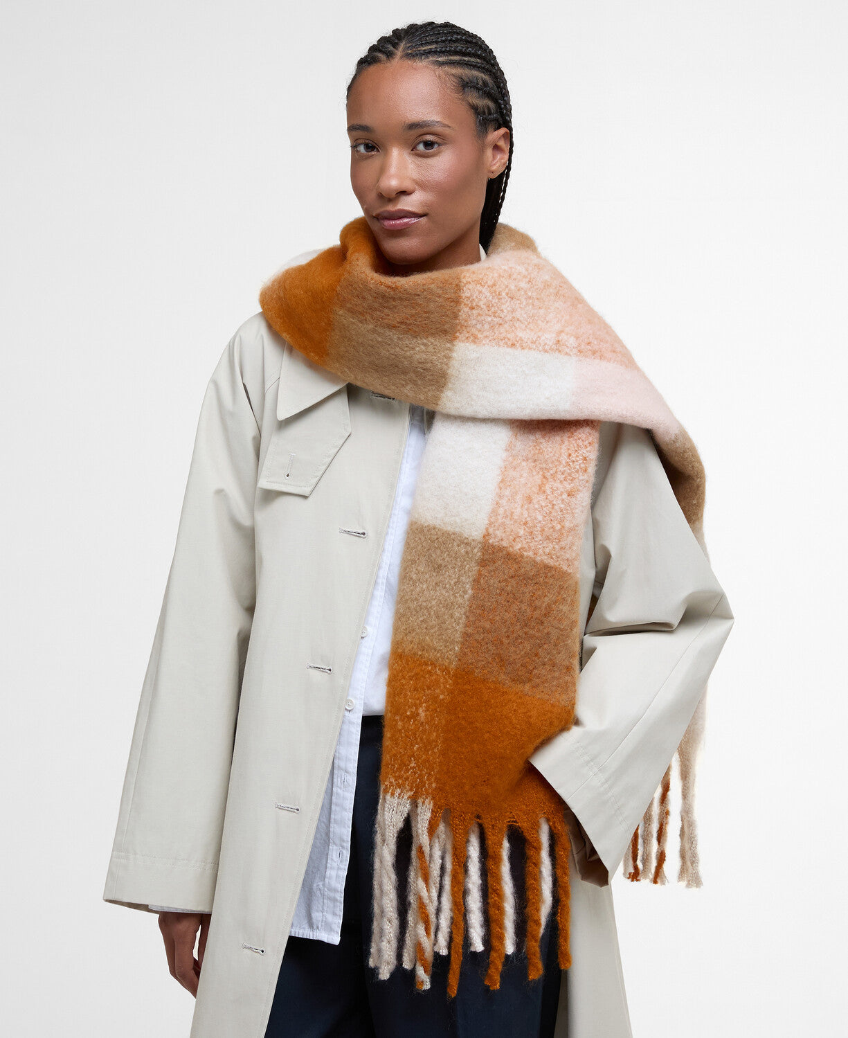 Barbour Marie Check Scarf - Mustard Check