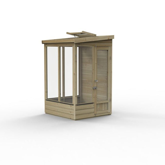 Forest Garden Lean To Greenhouse 4 X 4 Solid Back