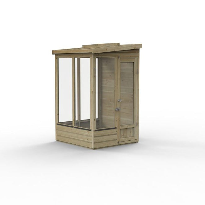 Forest Garden Lean To Greenhouse 4 X 4 Solid Back