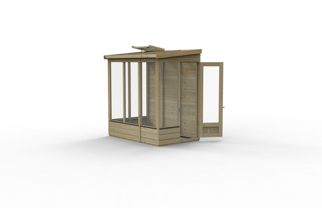 Forest Garden Lean To Greenhouse 4 X 6 Solid Back