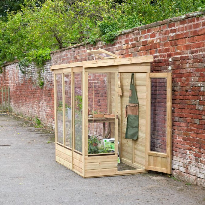 Forest Garden Lean To Greenhouse 4 X 6 Solid Back